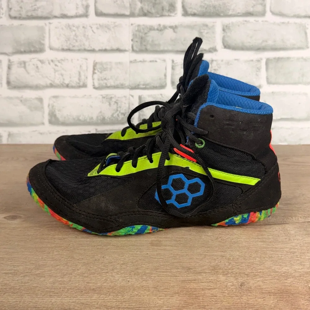 Rudis Alpha Wrestling Shoes Neon Multi Black Mens 10